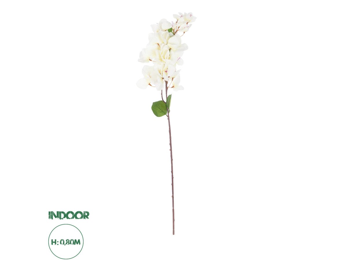 GloboStar® Artificial Garden BOUGAUVILLEA BRANCH 20659 Τεχνητό Διακοσμητικό Κλαδί Μπουκανβίλιας Λευκή Y80cm