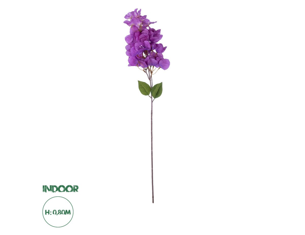 GloboStar® Artificial Garden BOUGAUVILLEA BRANCH 20661 Τεχνητό Διακοσμητικό Κλαδί Μπουκανβίλιας Μωβ Y80cm