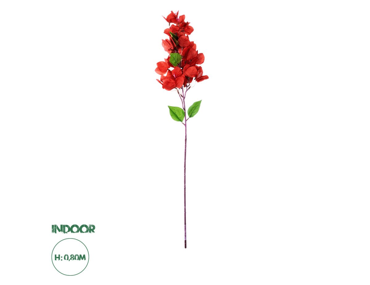 GloboStar® Artificial Garden BOUGAUVILLEA BRANCH 20662 Τεχνητό Διακοσμητικό Κλαδί Μπουκανβίλιας Κόκκινο Κεραμιδί Y80cm