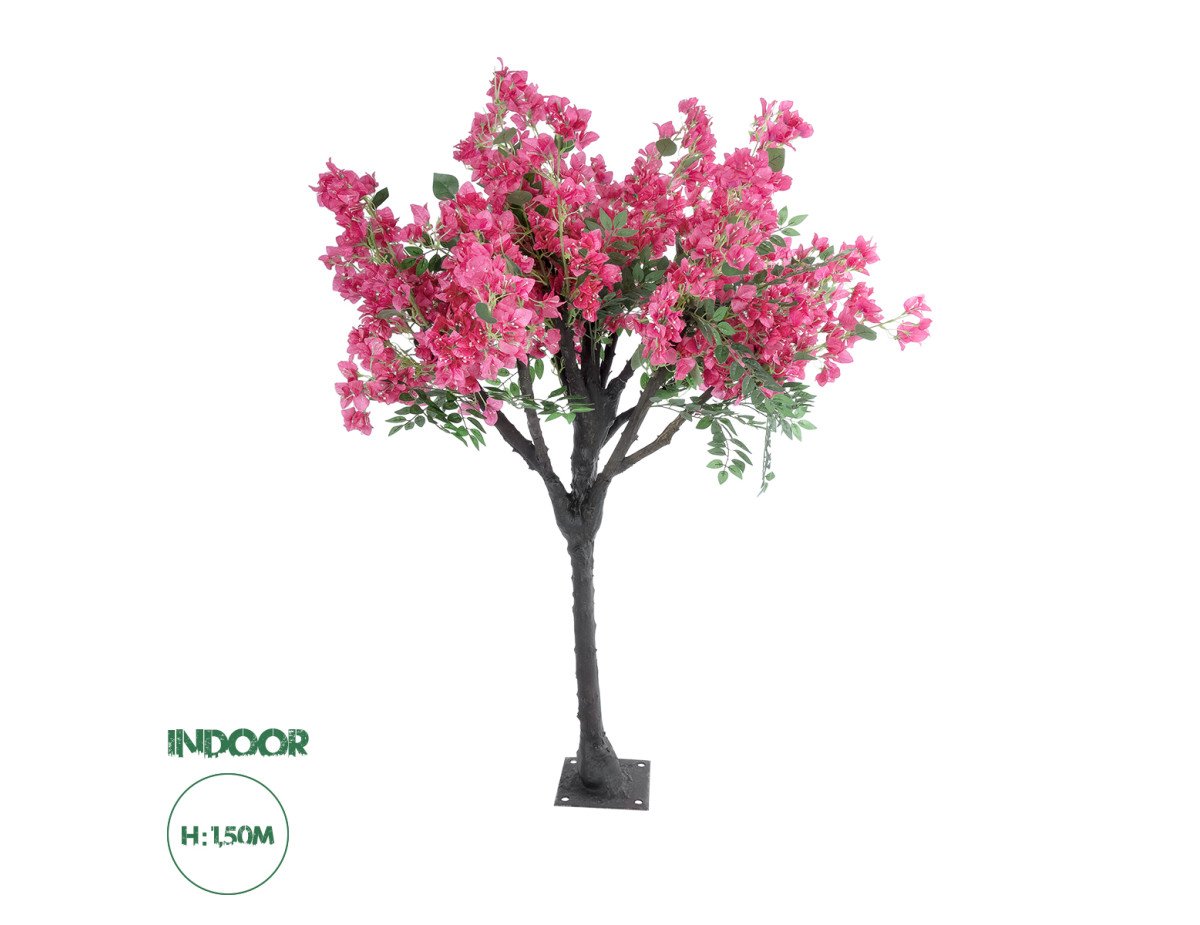 GloboStar® Artificial Garden BOUGAUVILLEA 20668 Τεχνητό Διακοσμητικό Δέντρο με Ανθη Μπουκανβίλιας Φουξ Υ150cm