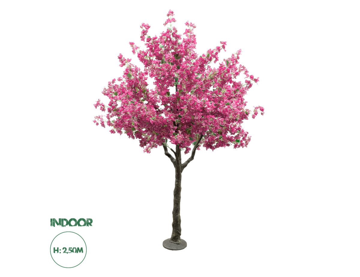 GloboStar® Artificial Garden BOUGAUVILLEA 20670 Τεχνητό Διακοσμητικό Δέντρο με Ανθη Μπουκανβίλιας Φουξ Υ250cm