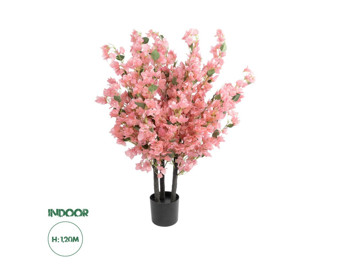 GloboStar® Artificial Garden BOUGAUVILLEA PLANT 20671 Τεχνητό Διακοσμητικό Φυτό με Ανθη Μπουκανβίλιας Ροζ - Πορτοκαλί Y120cm