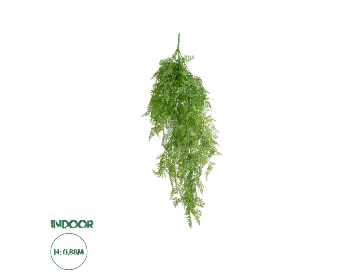 GloboStar® Artificial Garden HANGING FERN 20804 Τεχνητό Διακοσμητικό Κρεμαστό Φυτό Φτέρη Μ40 x Π20 x Υ88cm