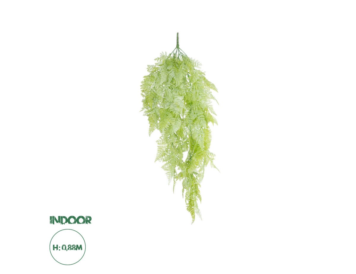 GloboStar® Artificial Garden HANGING FERN 20806 Τεχνητό Διακοσμητικό Κρεμαστό Φυτό Φτέρη Μ40 x Π20 x Υ88cm