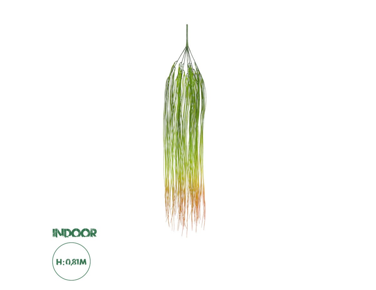 GloboStar® Artificial Garden HANGING GRASS 20815 Τεχνητό Διακοσμητικό Κρεμαστό Φυτό Grass Μ18 x Π4 x Υ81cm