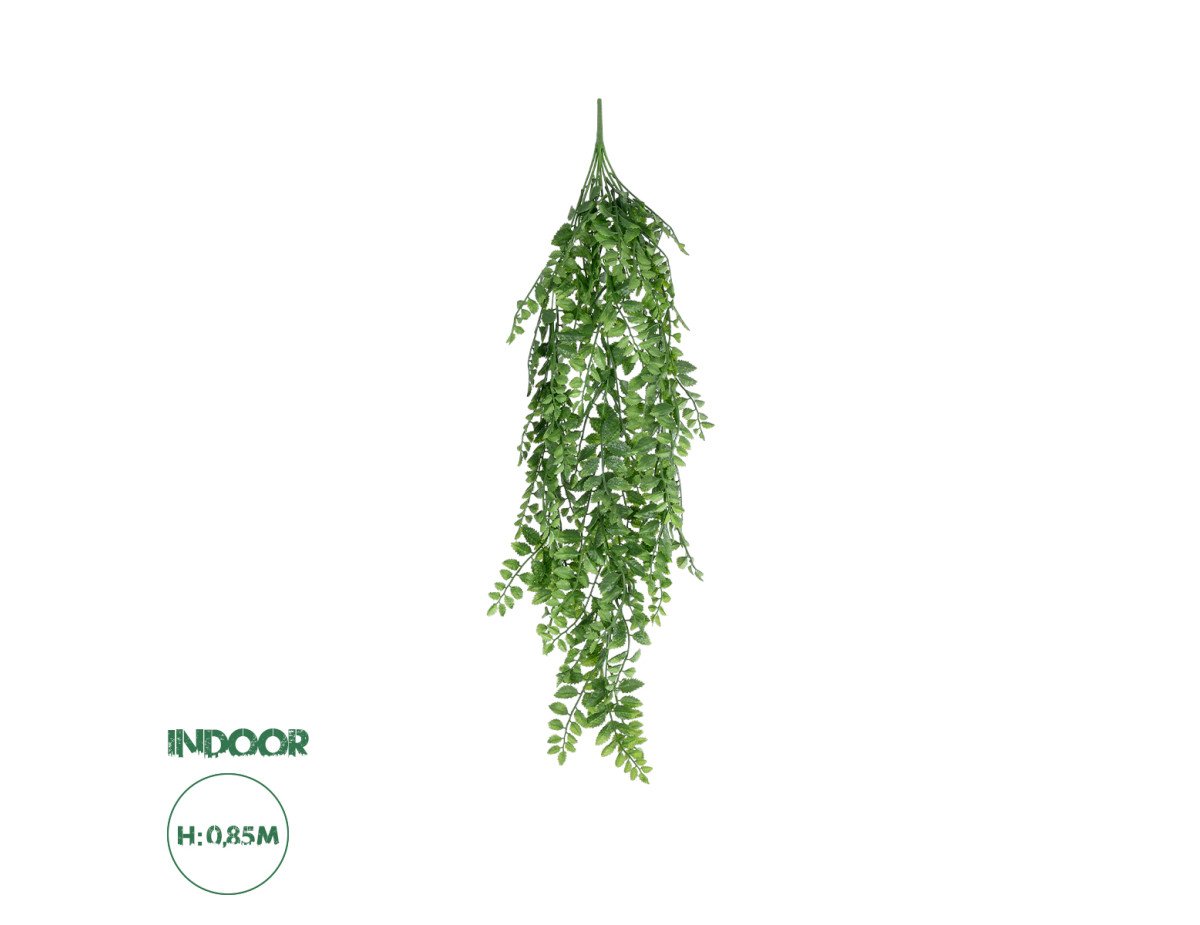 GloboStar® Artificial Garden HANGING FERN BRANCH  20829 Τεχνητό Διακοσμητικό Κρεμαστό κλαδί Φτέρης Μ30 x Π10 x Υ85cm