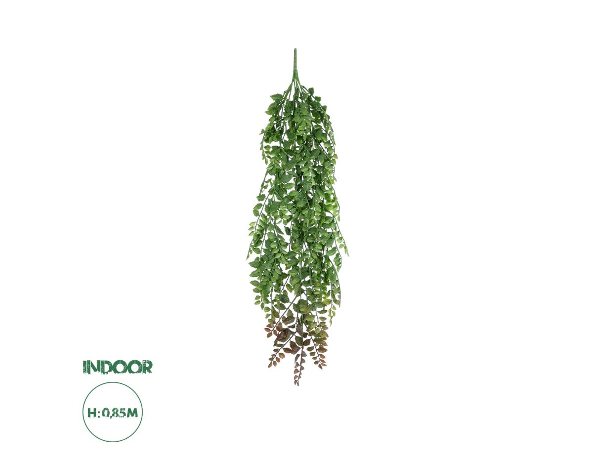 GloboStar® Artificial Garden HANGING FERN BRANCH  20830 Τεχνητό Διακοσμητικό Κρεμαστό κλαδί Φτέρης Μ30 x Π10 x Υ85cm