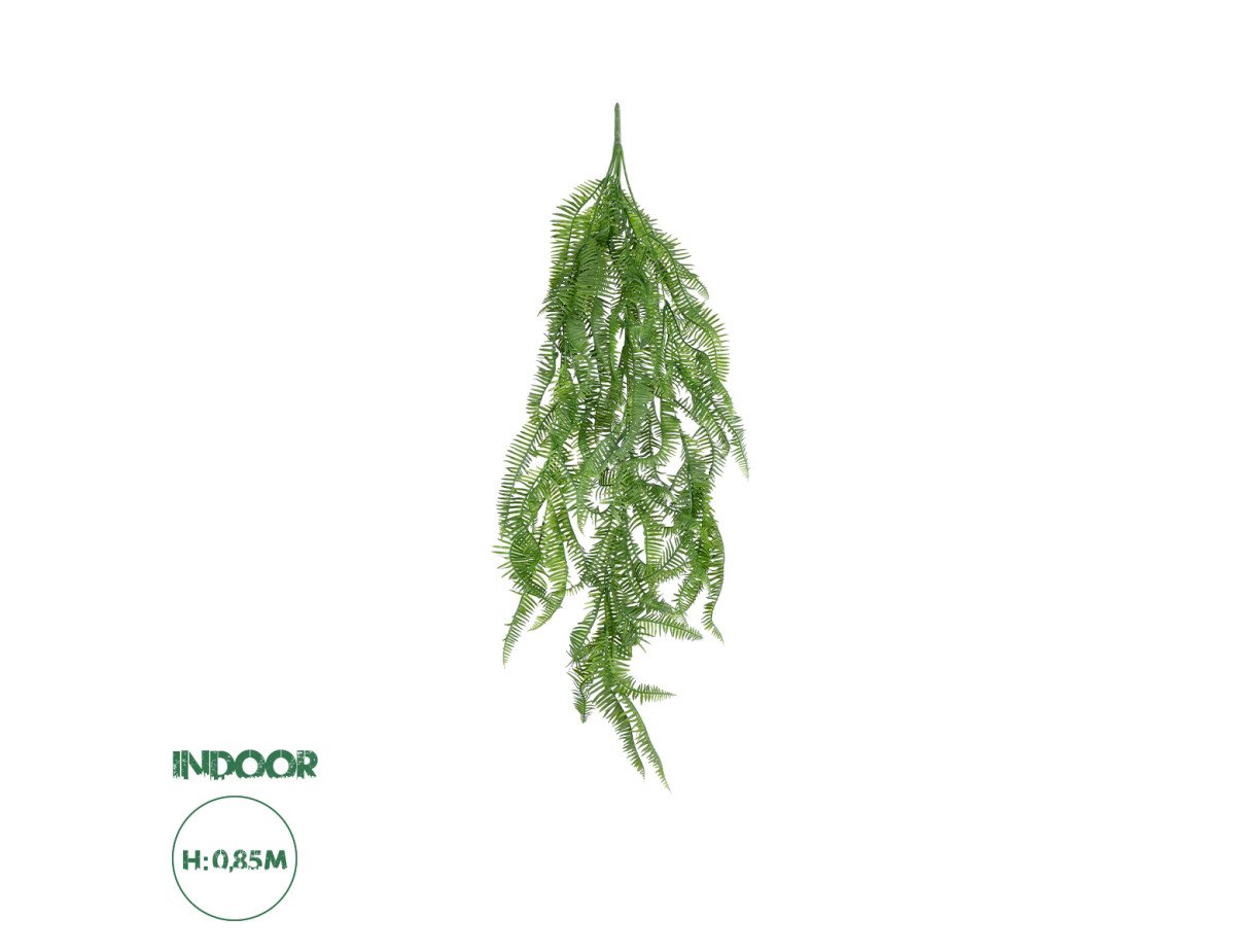 GloboStar® Artificial Garden HANGING FERN BRANCH  20833 Τεχνητό Διακοσμητικό Κρεμαστό κλαδί Φτέρης Μ30 x Π8 x Υ87cm