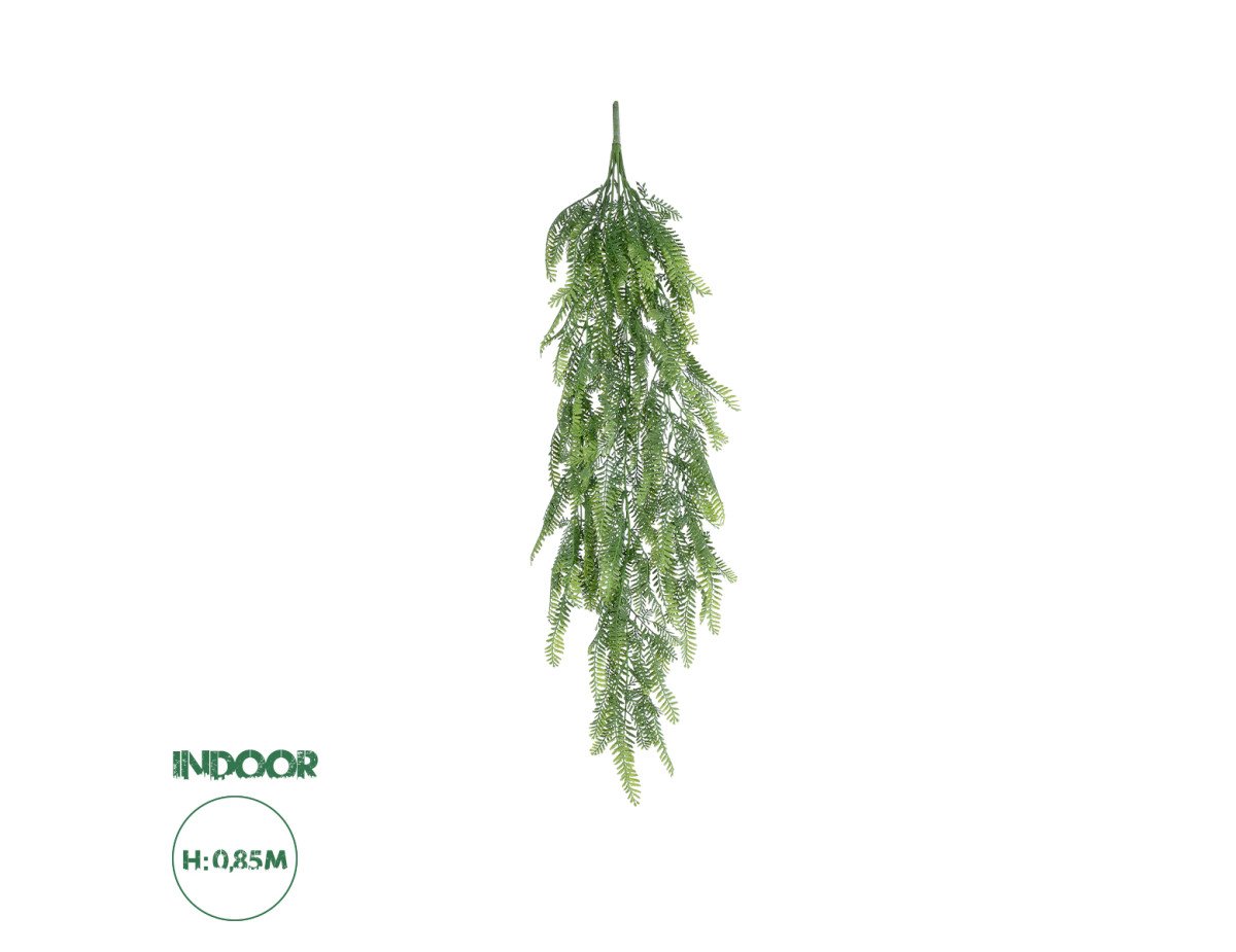 GloboStar® Artificial Garden HANGING FERN 20841 Τεχνητό Διακοσμητικό Κρεμαστό Φυτό Φτέρη Μ25 x Π12 x Υ85cm