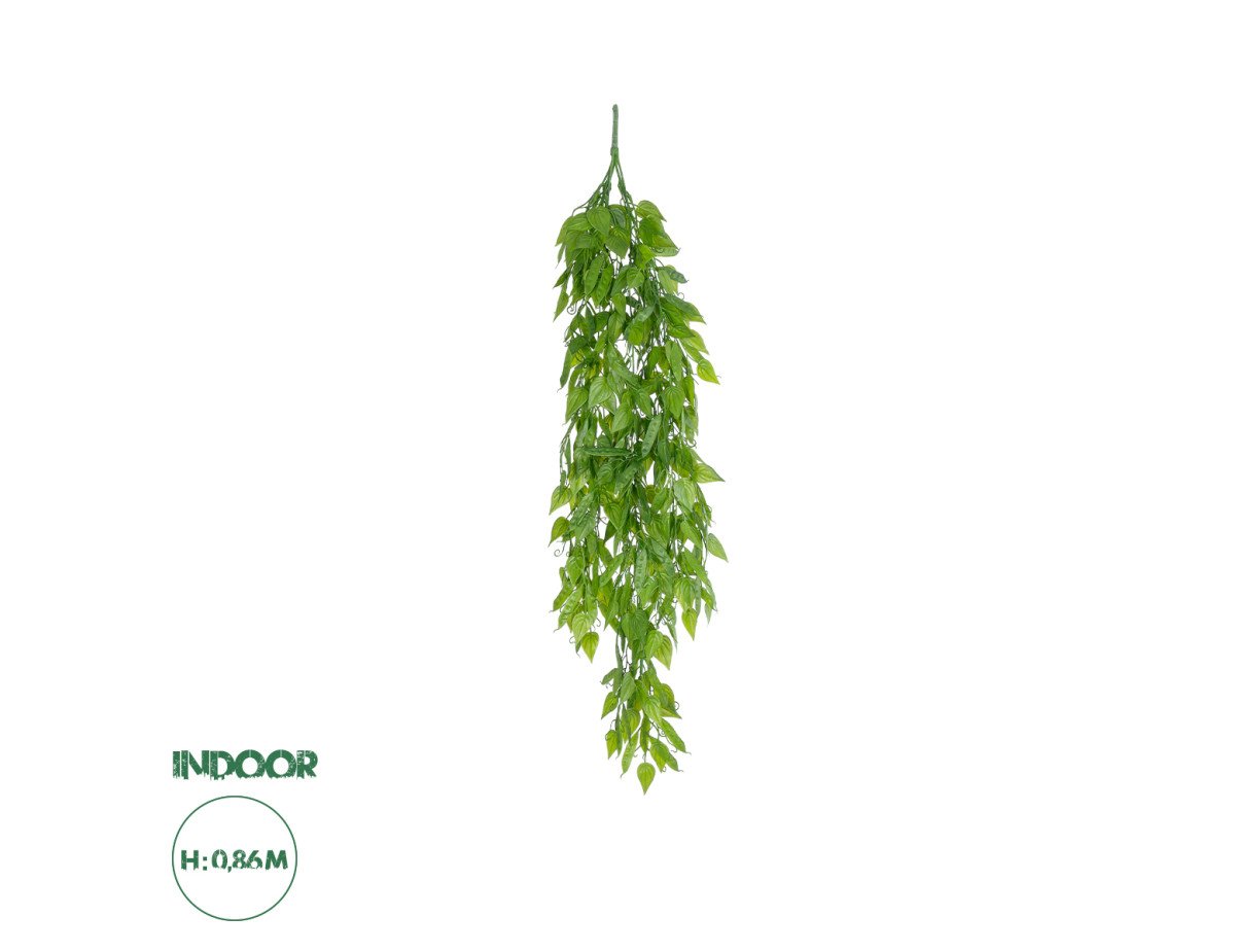 GloboStar® Artificial Garden HANGING LIMA BEAN 20845 Τεχνητό Διακοσμητικό Κρεμαστό Φυτό Φασόλι Λίμα Μ29 x Π10 x Υ86cm