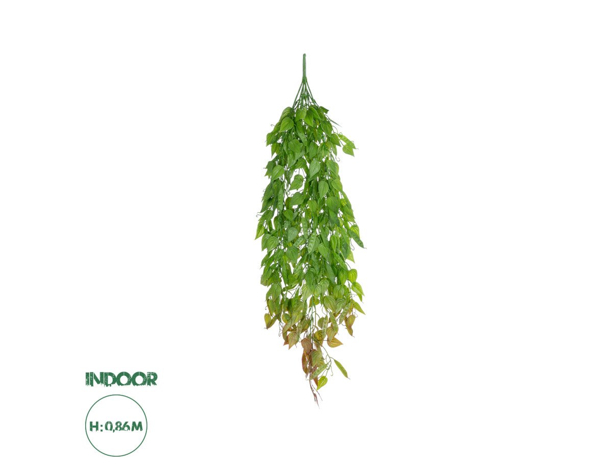 GloboStar® Artificial Garden HANGING LIMA BEAN 20846 Τεχνητό Διακοσμητικό Κρεμαστό Φυτό Φασόλι Λίμα Μ29 x Π10 x Υ86cm