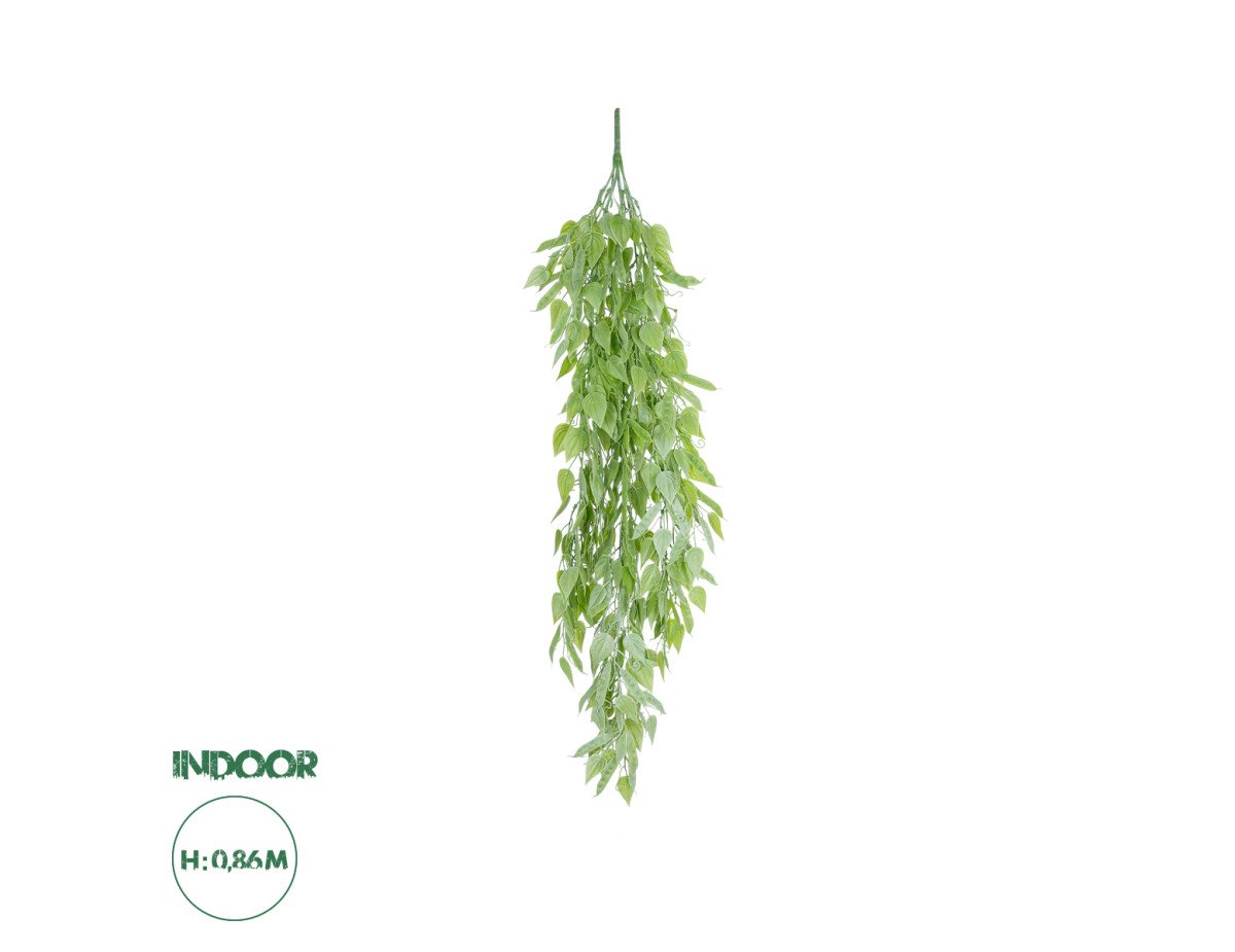 GloboStar® Artificial Garden HANGING LIMA BEAN 20847 Τεχνητό Διακοσμητικό Κρεμαστό Φυτό Φασόλι Λίμα Μ29 x Π10 x Υ86cm