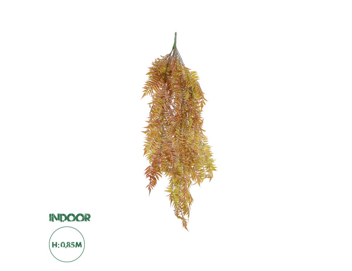 GloboStar® Artificial Garden HANGING FERN 20852 Τεχνητό Διακοσμητικό Κρεμαστό Φυτό Φτέρη Μ30 x Π14 x Υ85cm