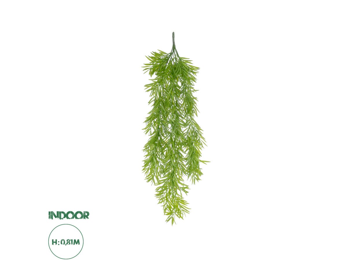 GloboStar® Artificial Garden HANGING BARLEY 20857 Τεχνητό Διακοσμητικό Κρεμαστό Φυτό Κριθάρι Μ26 x Π15 x Υ81cm