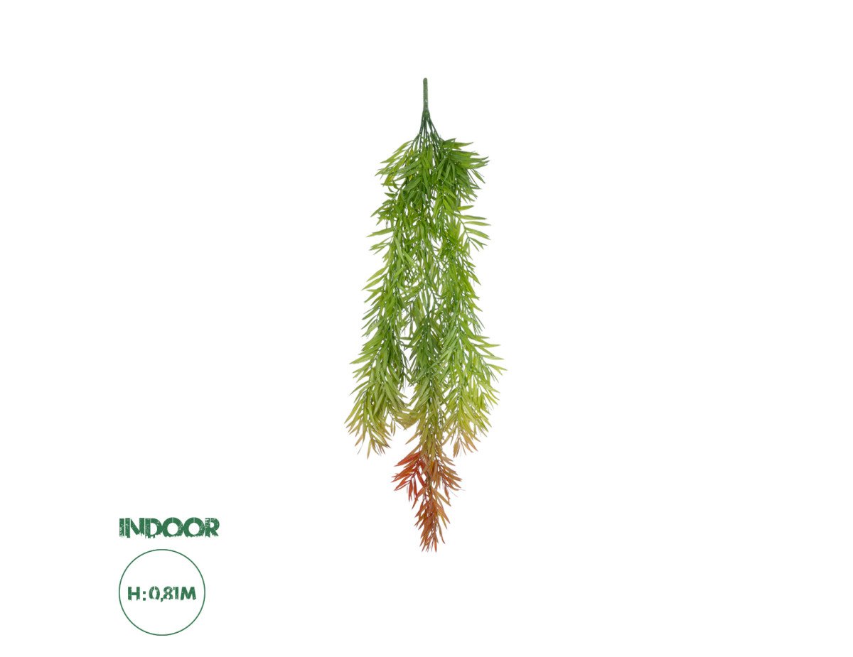 GloboStar® Artificial Garden HANGING BARLEY 20858 Τεχνητό Διακοσμητικό Κρεμαστό Φυτό Κριθάρι Μ26 x Π15 x Υ81cm