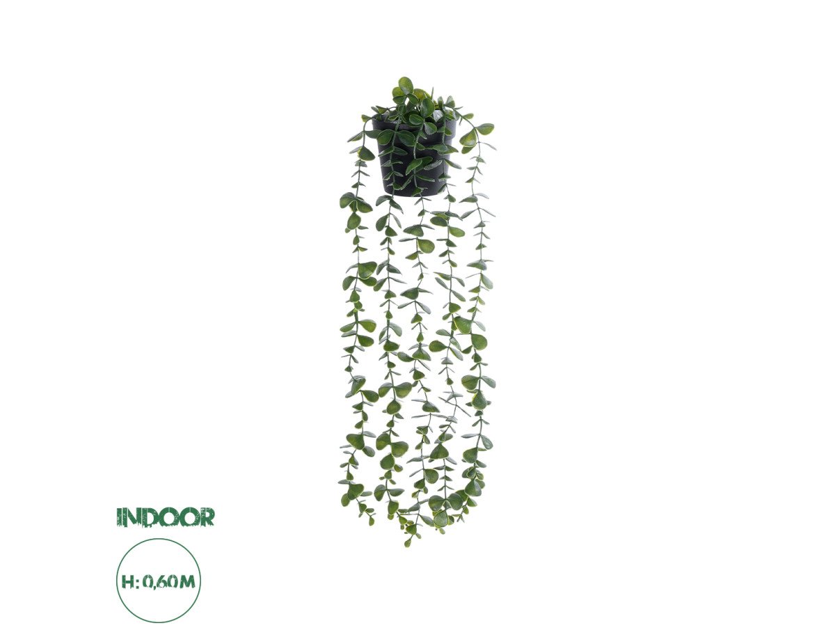 GloboStar® Artificial Garden HANGING EUCALYPTUS LEAF 20884 - Τεχνητό Κρεμαστό Διακοσμητικό Φυτό Φύλλα Ευκάλυπτου Φ17 x Y60cm