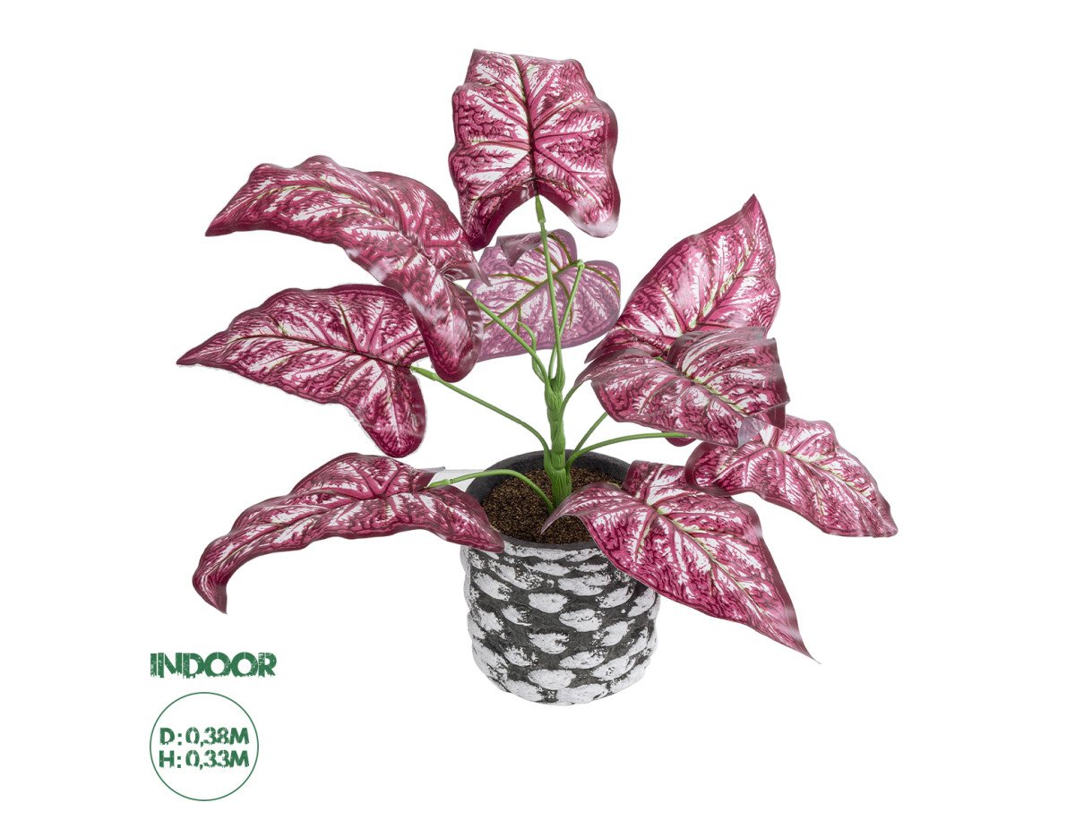 GloboStar® Artificial Garden RED POLKA 20887 Τεχνητό Διακοσμητικό Φυτό Κόκκινη Πόλκα Φ38 x Υ33cm