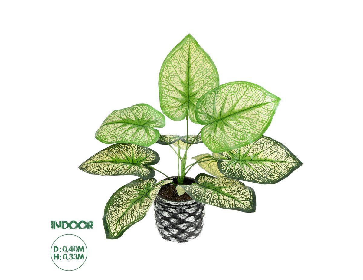 GloboStar® Artificial Garden CALADIUM 20889 Τεχνητό Διακοσμητικό Φυτό Τροπικό Φυτό Φ40 x Υ33cm