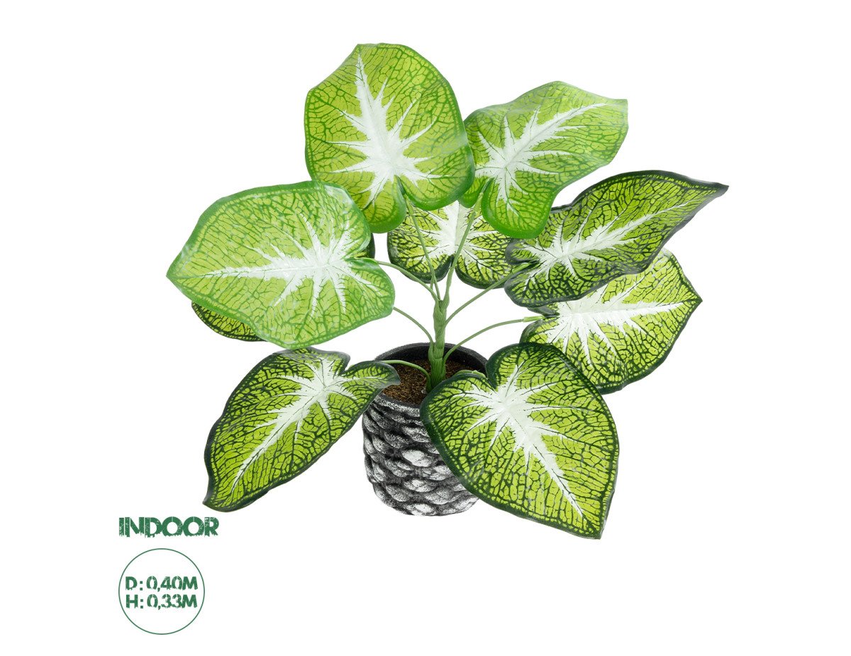 GloboStar® Artificial Garden CALADIUM 20890 Τεχνητό Διακοσμητικό Φυτό Τροπικό Φυτό  Φ40 x Υ33cm