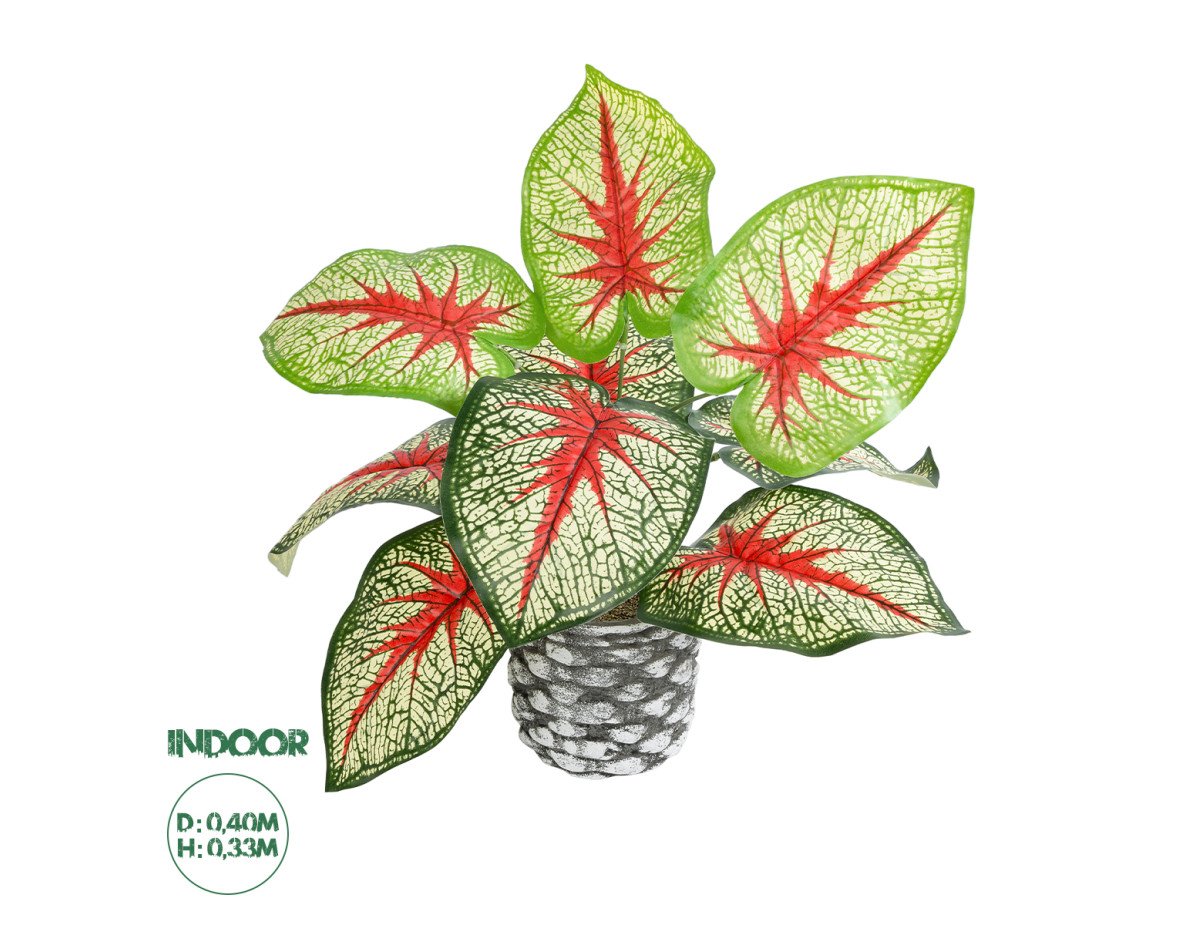 GloboStar® Artificial Garden CALADIUM 20891 Τεχνητό Διακοσμητικό Φυτό Τροπικό Φυτό Φ40 x Υ33cm