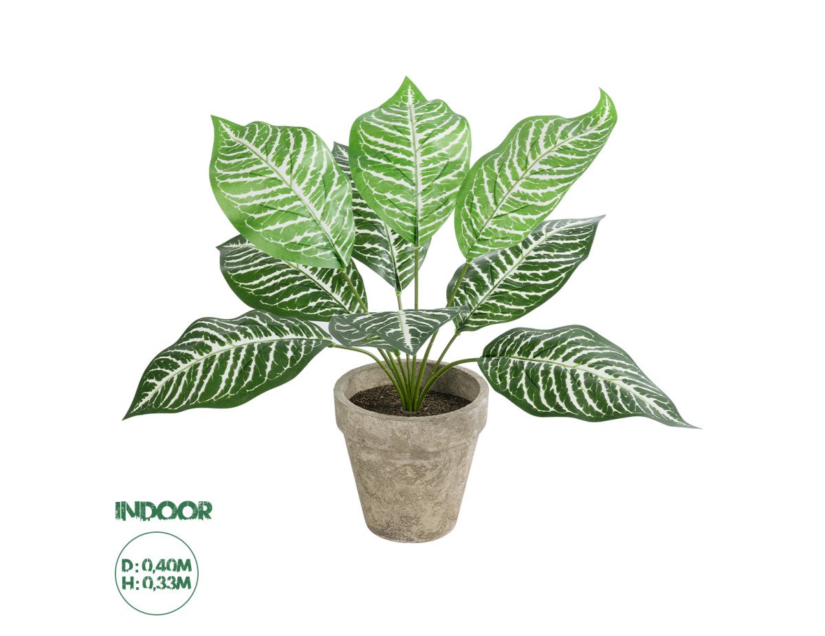 GloboStar® Artificial Garden ZEBRA POTTED PLANT 20898 Διακοσμητικό Φυτό Ζέμπρα Φ40 x Υ33cm