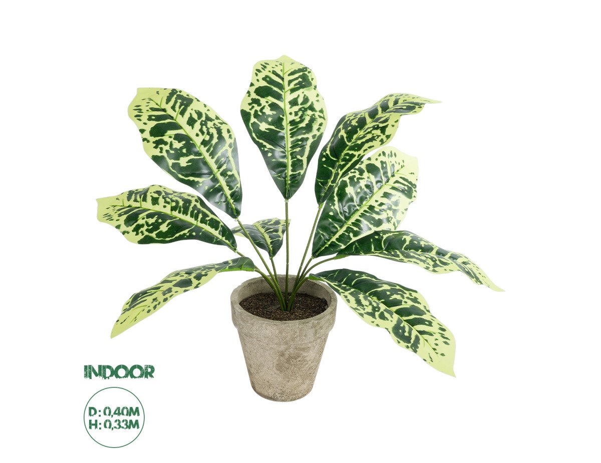 GloboStar® Artificial Garden YELLOW AGLAONEMA POTTED PLANT 20902 Διακοσμητικό Φυτό Κίτρινο Αγλαόνημα Φ40 x Υ33cm