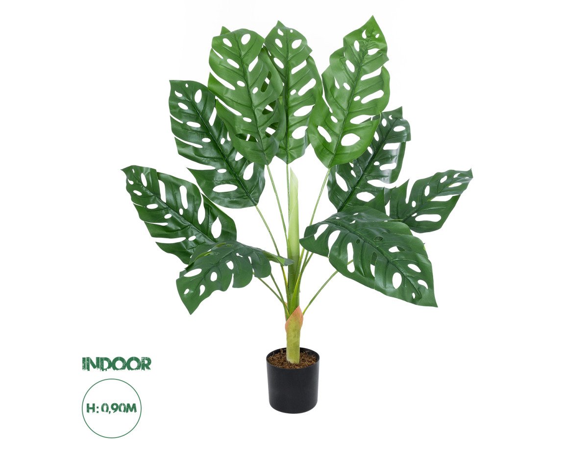 GloboStar® Artificial Garden MONSTERA PLANT 20937 - Διακοσμητικό Φυτό Μονστέρα Φ90 x Υ80cm