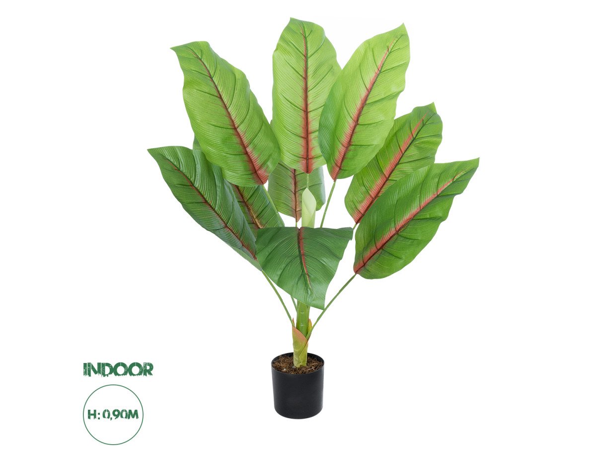 GloboStar® Artificial Garden BLOOD BANANA PLANT 20944 - Διακοσμητικό Φυτό Αιματόφυλλη Μπανανιά Φ70 x Υ90cm