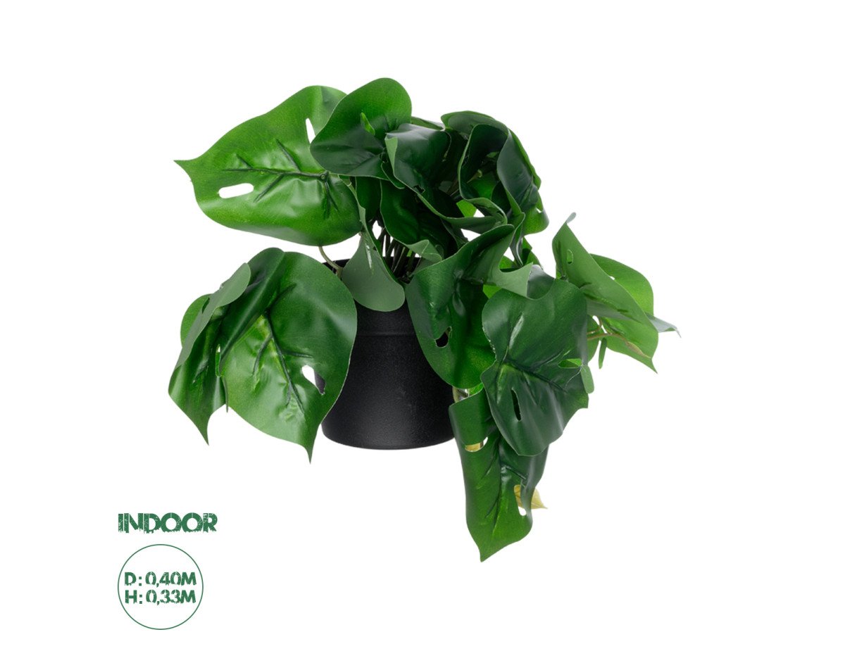 GloboStar® Artificial Garden  MONSTERA PLANT 20945 - Διακοσμητικό Φυτό Μονστέρα Φ40 x Υ33cm