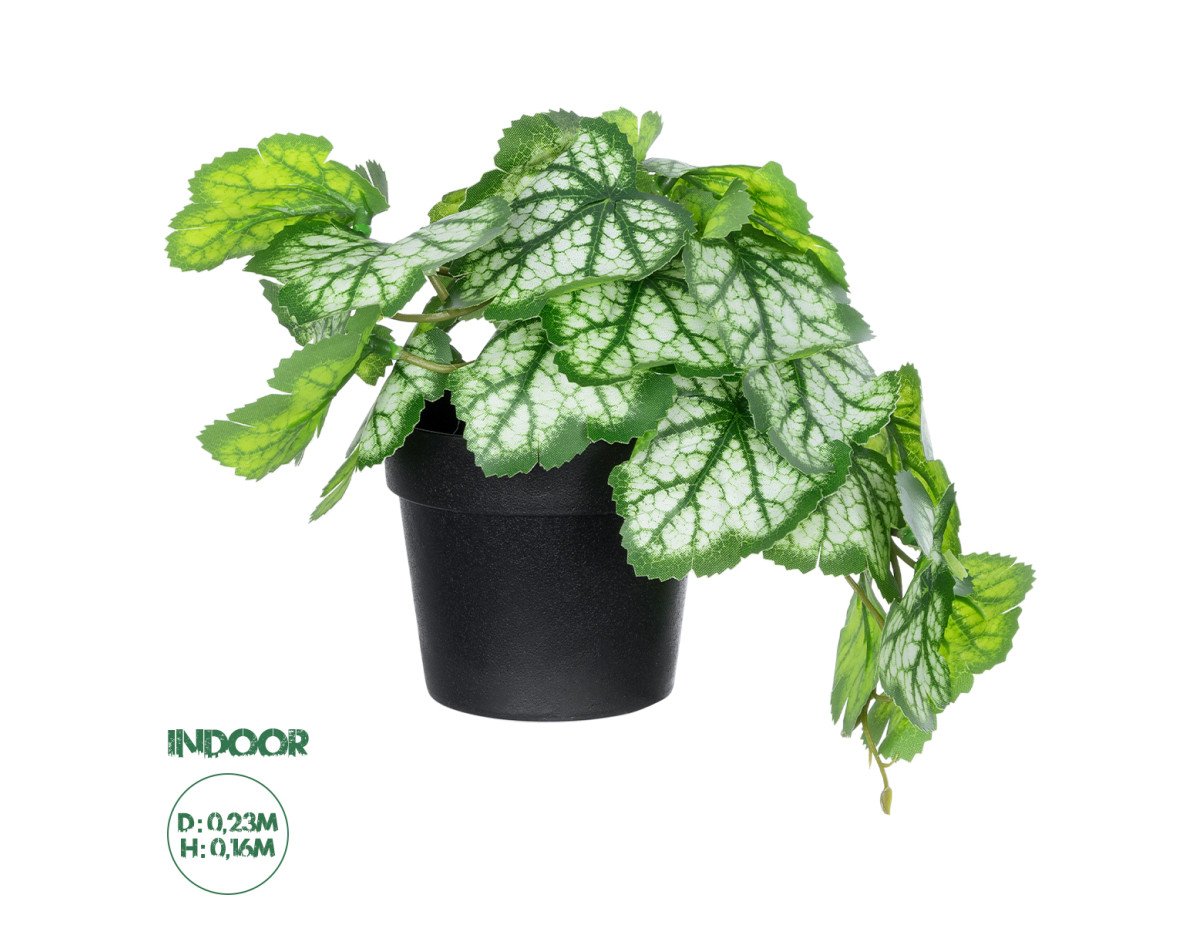 GloboStar® Artificial Garden WHITE BEGONIA PLANT 20947 Διακοσμητικό Φυτό Λευκή Μπιγόνια Φ23 x Υ16cm