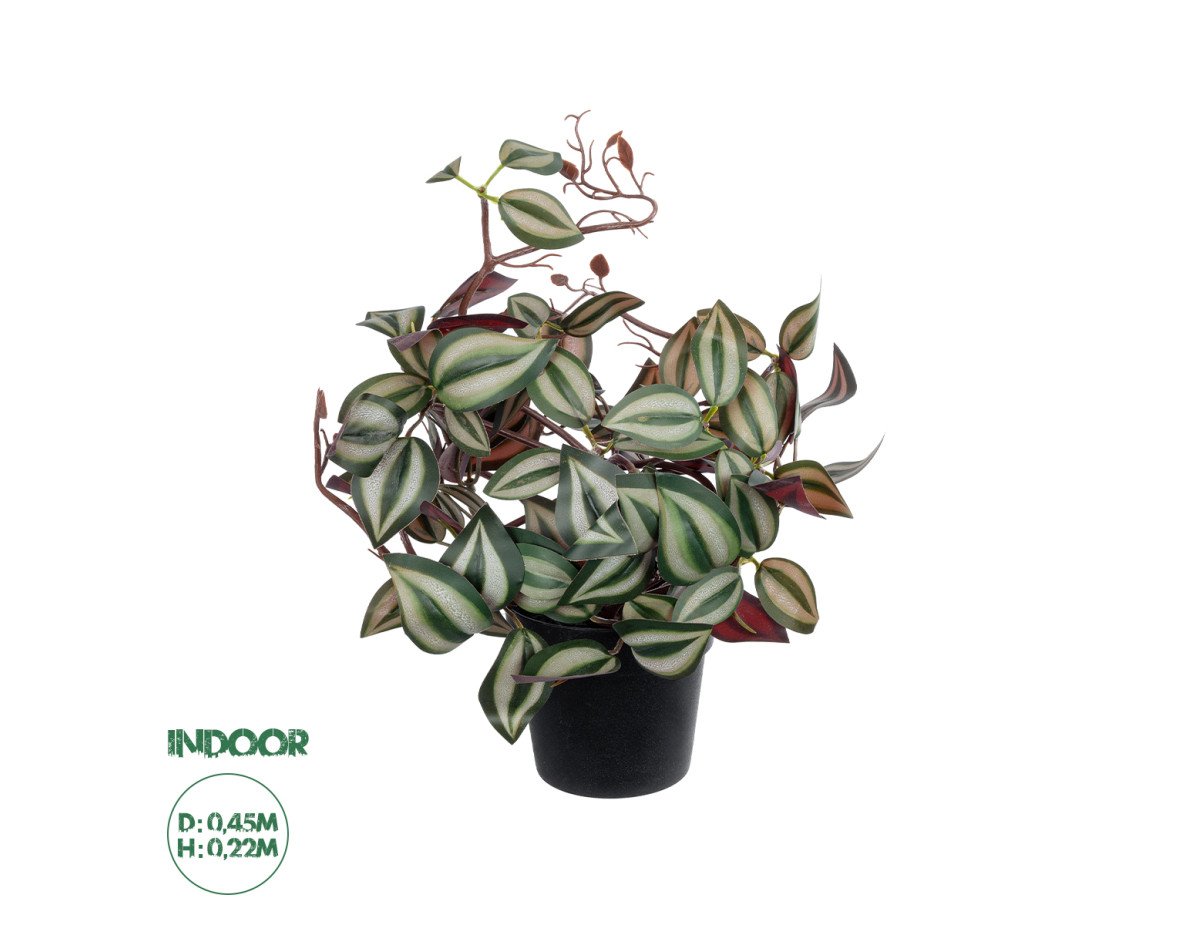 GloboStar® Artificial Garden ZEBRINA PLANT 20961 Διακοσμητικό Φυτό Ζεμπρίνα Φ45 x Υ22cm