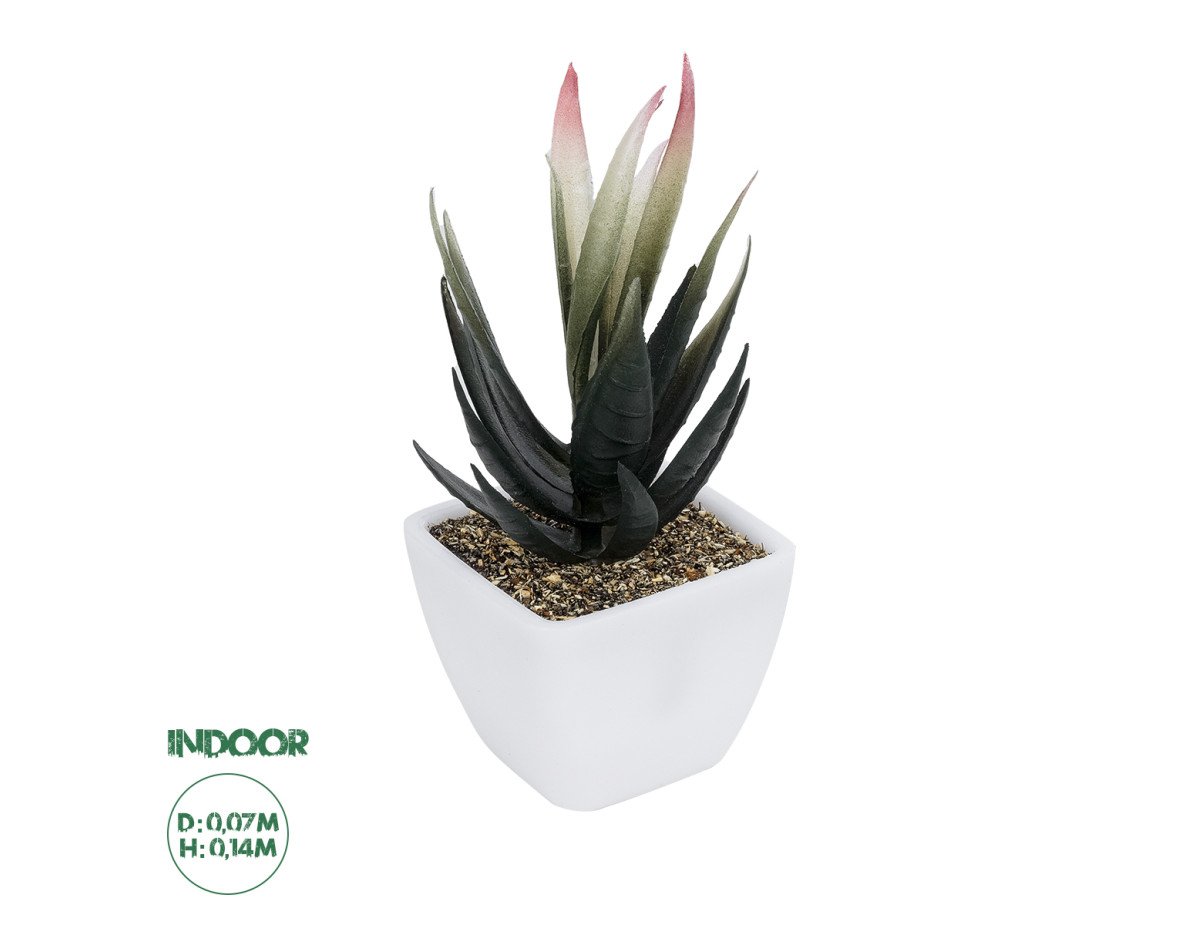 GloboStar® Artificial Garden SUCCULENT ALOE POTTED PLANT 20974 Διακοσμητικό Φυτό Αλόης Φ7 x Υ14cm