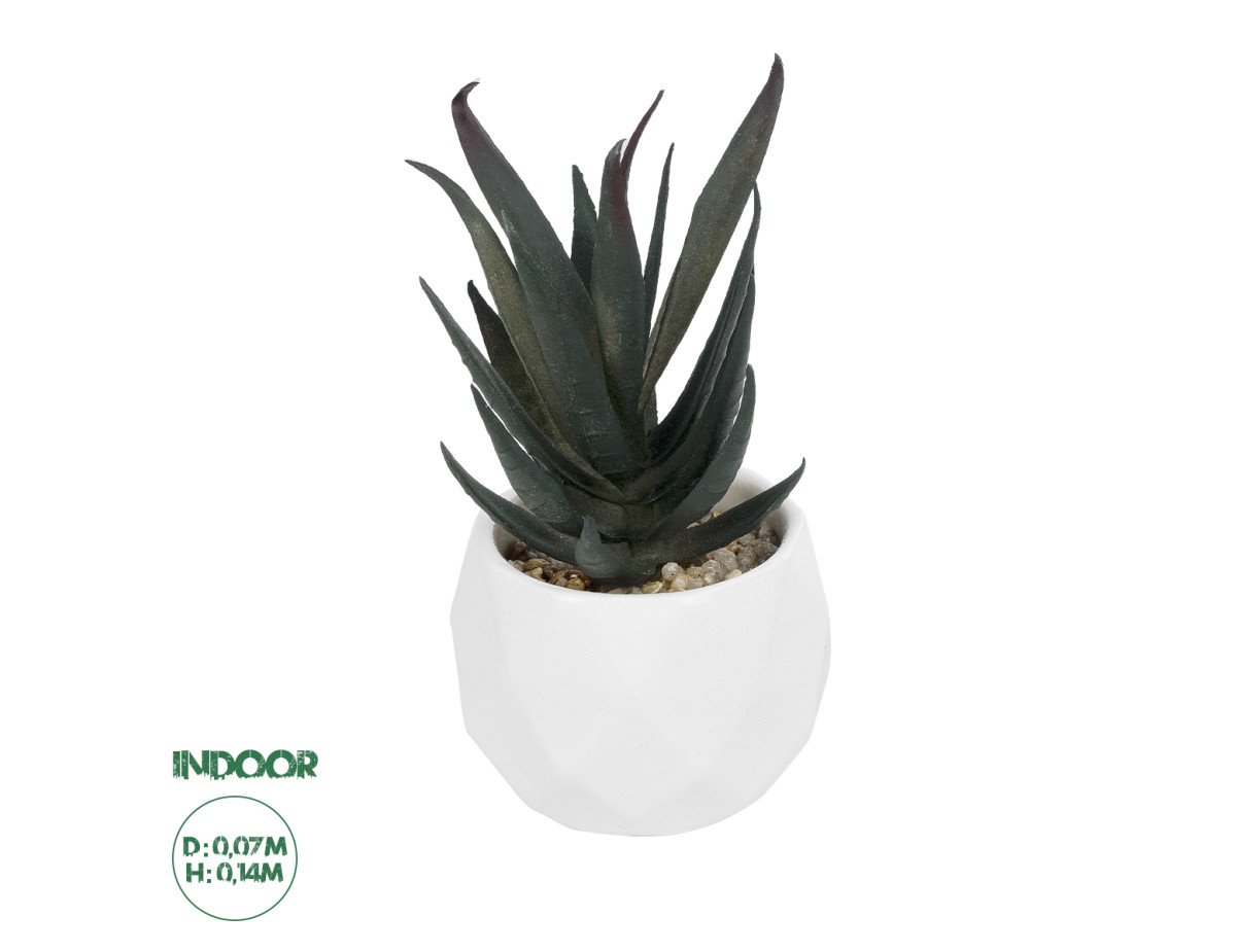 GloboStar® Artificial Garden SUCCULENT ALOE POTTED PLANT 20978 Διακοσμητικό Φυτό Αλόης Φ7 x Υ14cm