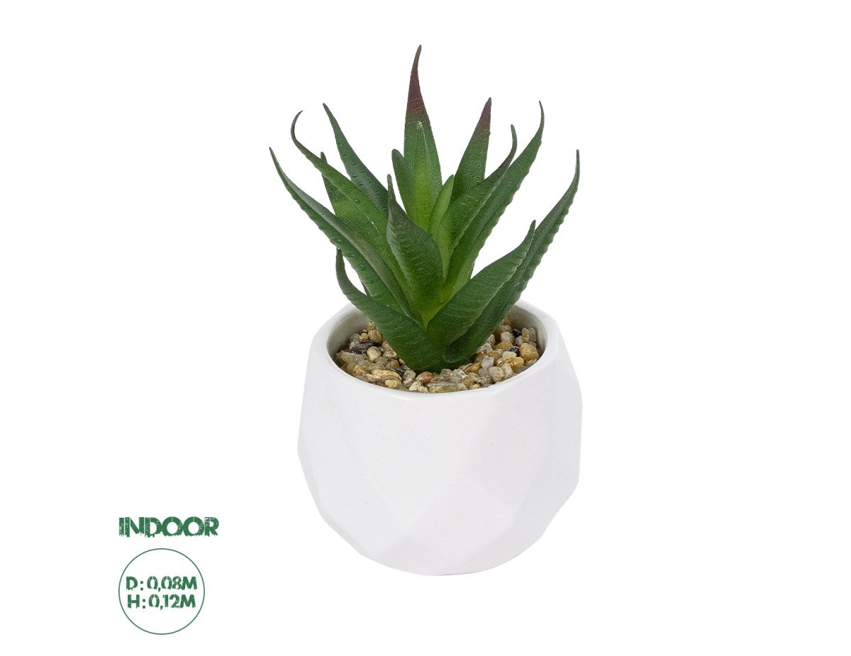 GloboStar® Artificial Garden SUCCULENT ALOE POTTED PLANT 20993 Διακοσμητικό Φυτό Αλόη Φ8 x Υ12cm