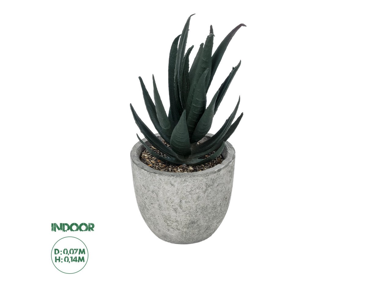 GloboStar® Artificial Garden SUCCULENT ALOE POTTED PLANT 21007 Διακοσμητικό Φυτό Αλόη  Φ7 x Υ14cm