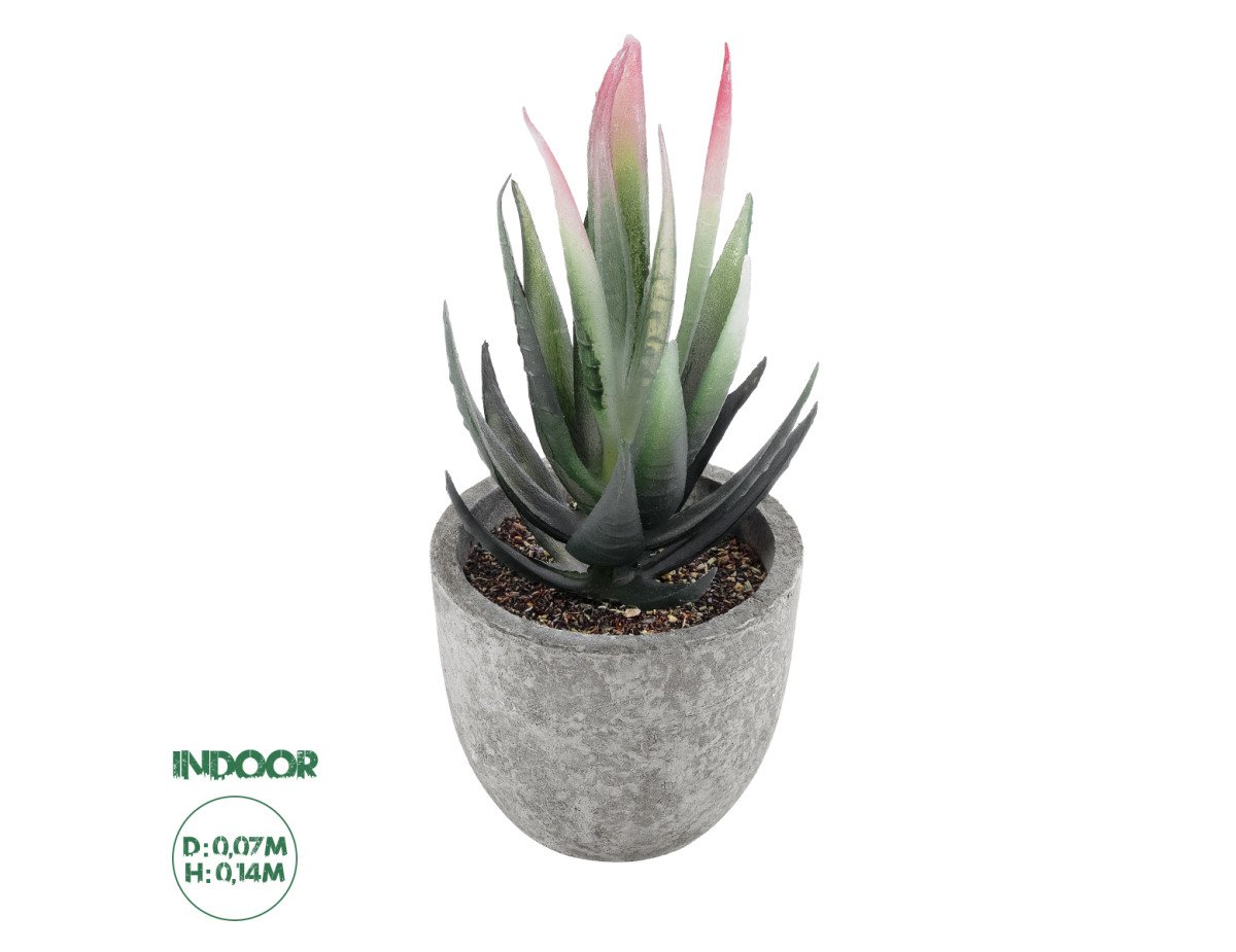 GloboStar® Artificial Garden SUCCULENT ALOE 21008 Διακοσμητικό Φυτό Παχύφυτο Αλόη Υ14cm