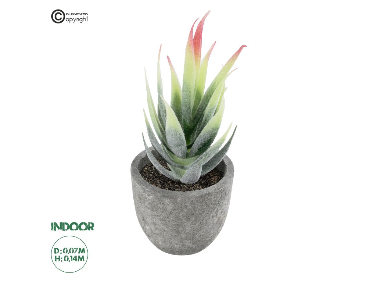 GloboStar® Artificial Garden SUCCULENT ALOE 21009 Διακοσμητικό Φυτό Παχύφυτο Αλόη Υ14cm