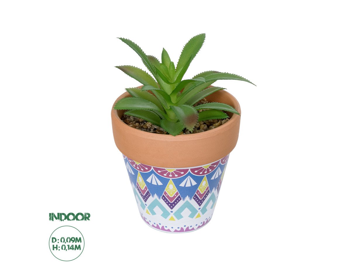 GloboStar® Artificial Garden SUCCULENT ALOE POTTED PLANT 21040 Διακοσμητικό Φυτό Αλόη Φ9 x Υ14cm