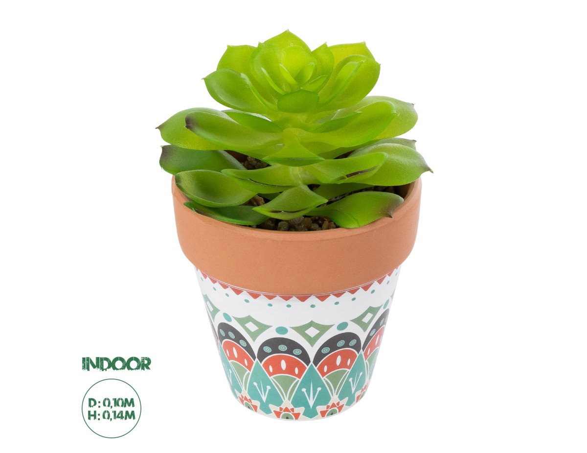 GloboStar® Artificial Garden SUCCULENT ECHEVERIA 21049 Διακοσμητικό Φυτό Παχύφυτο Εχεβέρια Υ14cm