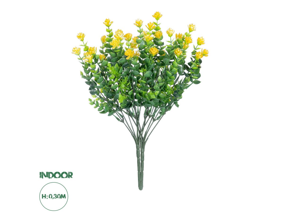 GloboStar® Artificial Garden  BUTTERCUP BRANCH 21063 Διακοσμητικό Κλαδί Ρανούγκουλο σετ 2 τεμάχια Φ20 x Υ30cm