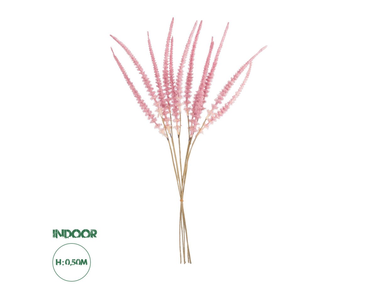 GloboStar® Artificial Garden PALE PINK SAGE BOUQUET 21090 Τεχνητό Διακοσμητικό Μπουκέτο Στάχι Απαλό Ροζ Y50cm