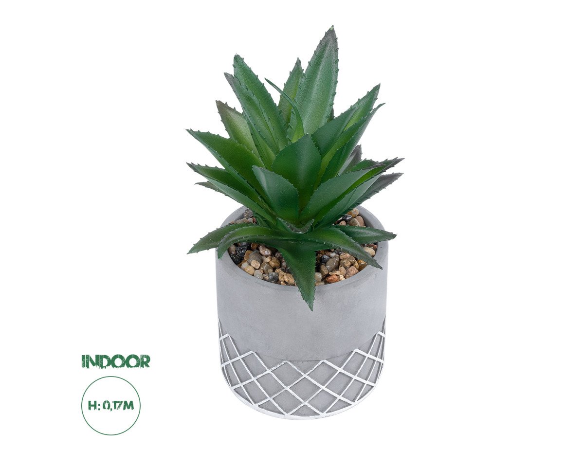 GloboStar® Artificial Garden SUCCULENT ALOE 21096 Διακοσμητικό Φυτό Παχύφυτο Αλόη Υ17cm