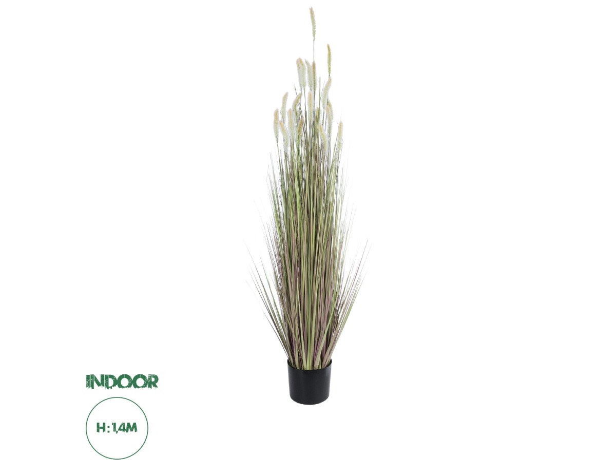 GloboStar® Artificial Garden BEIGE LAGURUS 21102 Διακοσμητικό Φυτό Μπεζ Λαγοουρά Υ140cm