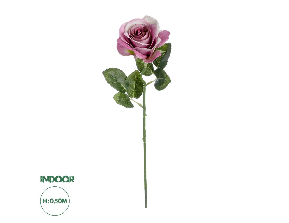 GloboStar® Artificial Garden  PINK ROSE BRANCH 21136 Τεχνητό Διακοσμητικό Κλαδί ΡοζΤριαντάφυλλο Y50cm