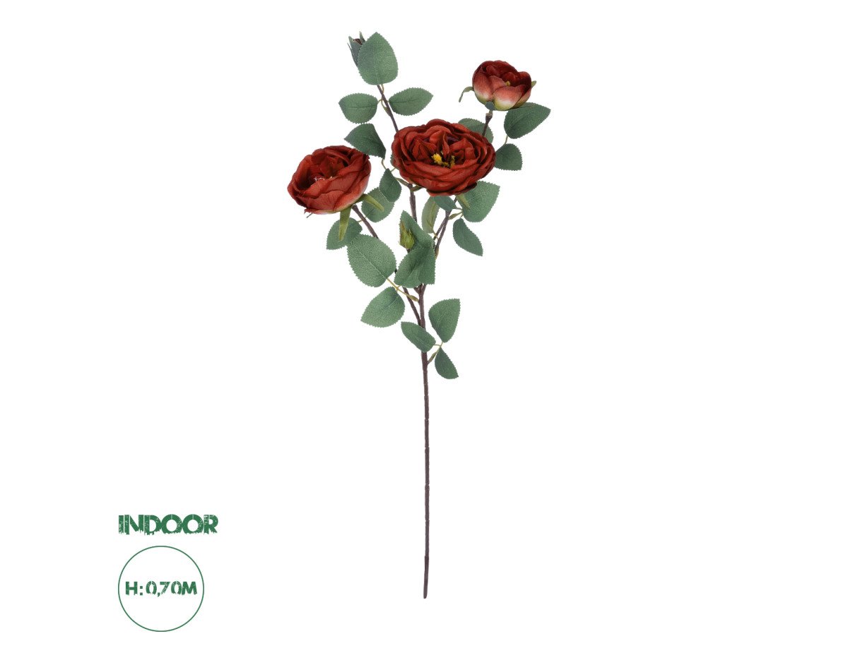 GloboStar® Artificial Garden RED CLIMBING ROSE BRANCH 21182 Τεχνητό Διακοσμητικό Κλαδί Τριαντάφυλλο Κόκκινο Y70cm