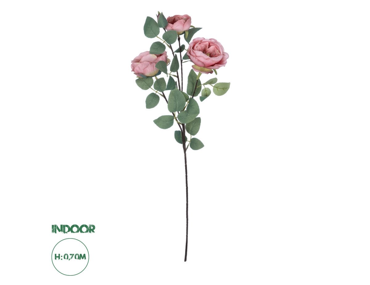 GloboStar® Artificial Garden HOT PINK CLIMBING ROSE BRANCH 21185 Τεχνητό Διακοσμητικό Κλαδί Τριαντάφυλλο Έντονο Ροζ Y70cm