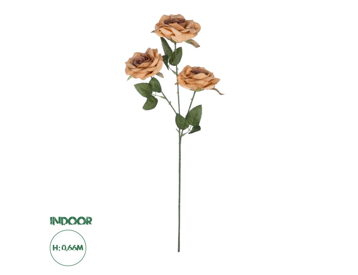 GloboStar® Artificial Garden PEACH  CLIMBING ROSE BRANCH 21189 Τεχνητό Διακοσμητικό Κλαδί Τριαντάφυλλο Ροδακινί Y66cm