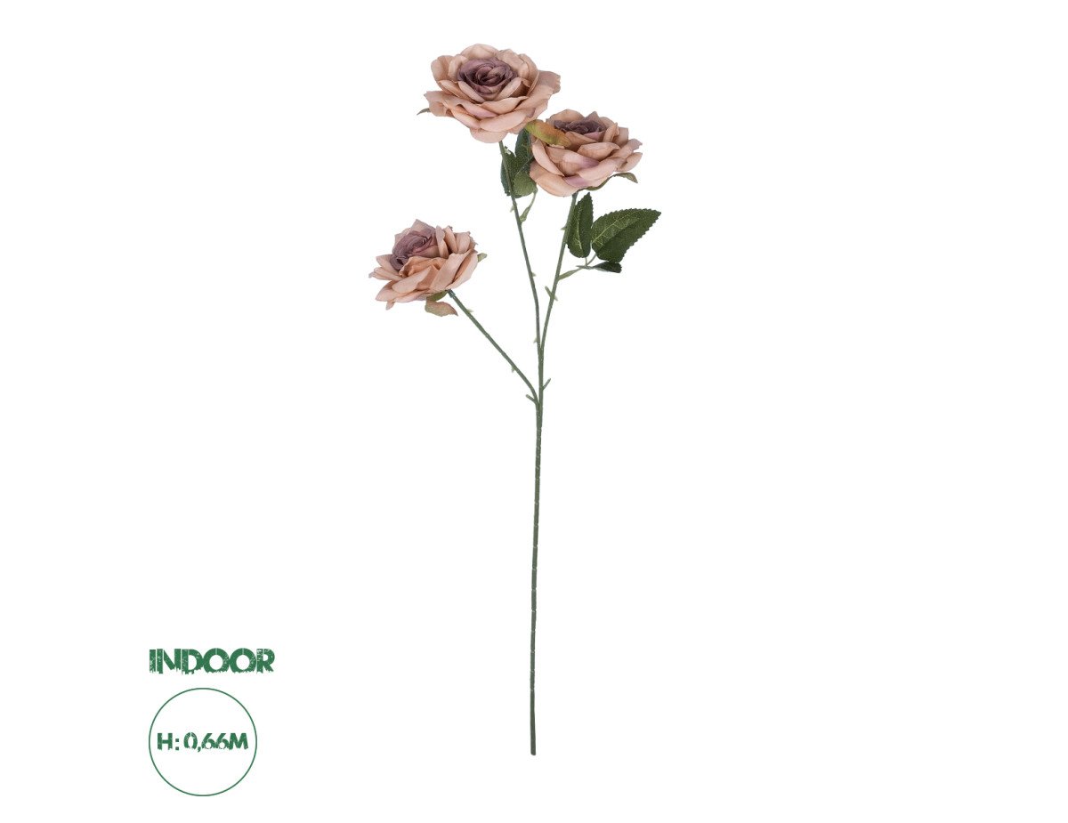 GloboStar® Artificial Garden OLD PINK CLIMBING ROSE BRANCH 21190 Τεχνητό Διακοσμητικό Κλαδί Τριαντάφυλλο Ξεθωριασμένο Ροζ Y66cm