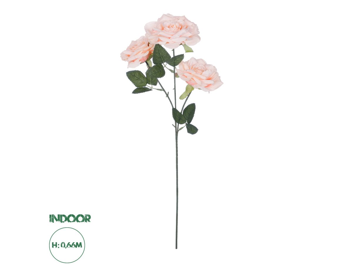 GloboStar® Artificial Garden PALE PINK CLIMBING ROSE BRANCH 21195 Τεχνητό Διακοσμητικό Κλαδί Τριαντάφυλλο απαλό Ροζ Y66cm