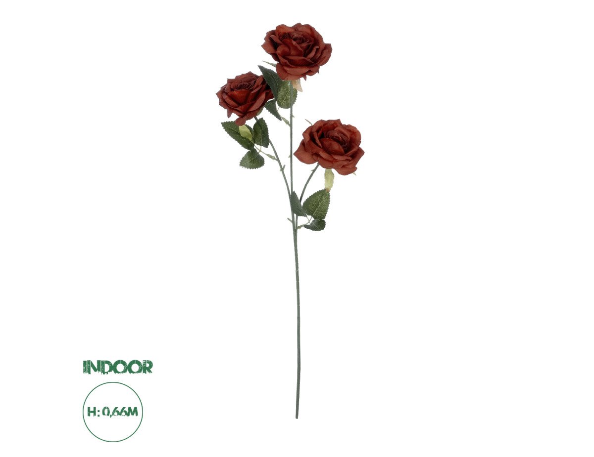 GloboStar® Artificial Garden RED CLIMBING ROSE BRANCH 21196 Τεχνητό Διακοσμητικό Κλαδί Τριαντάφυλλο Κόκκινο Y66cm